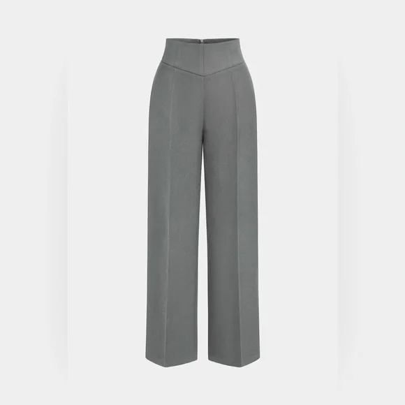 Micas Basic High-Waisted Wide Leg Trousers S UP-12 - Picture 3 of 5